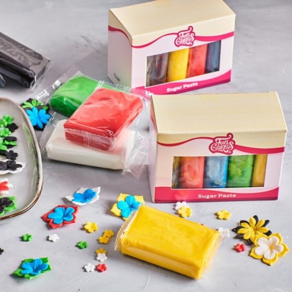 Sugarpaste/Sockerpasta - Mixpack - F�rgglad - FunCakes - 5x100g