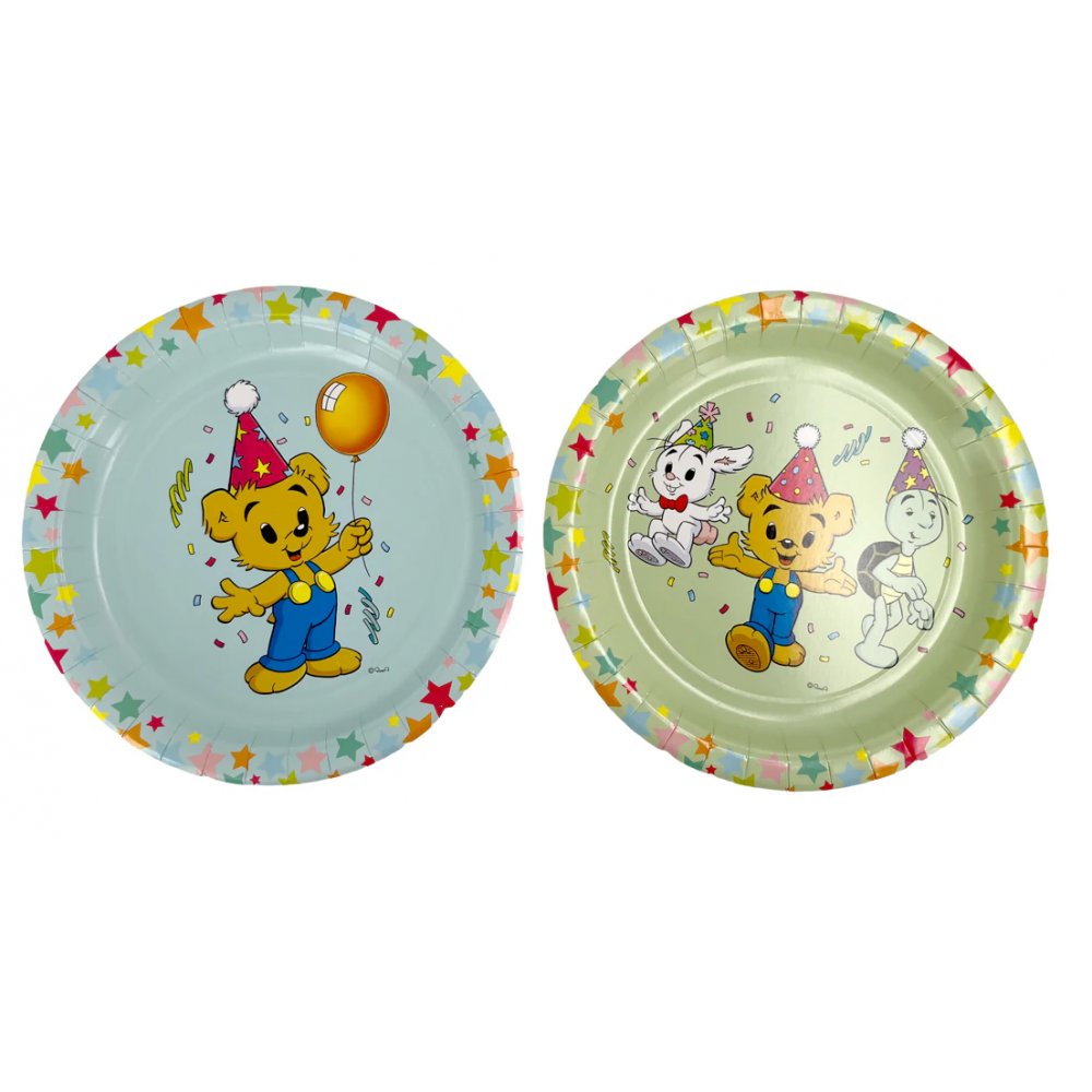 Tallrikar 23cm – 8st – Gröna/Blå- Bamse Party – Barnkalas