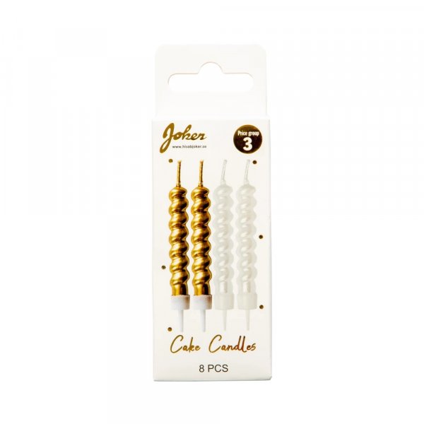 T�rtljus - Guld - B�jda - 8-pack