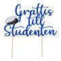 Cake Topper - Grattis till studenten - Bl
