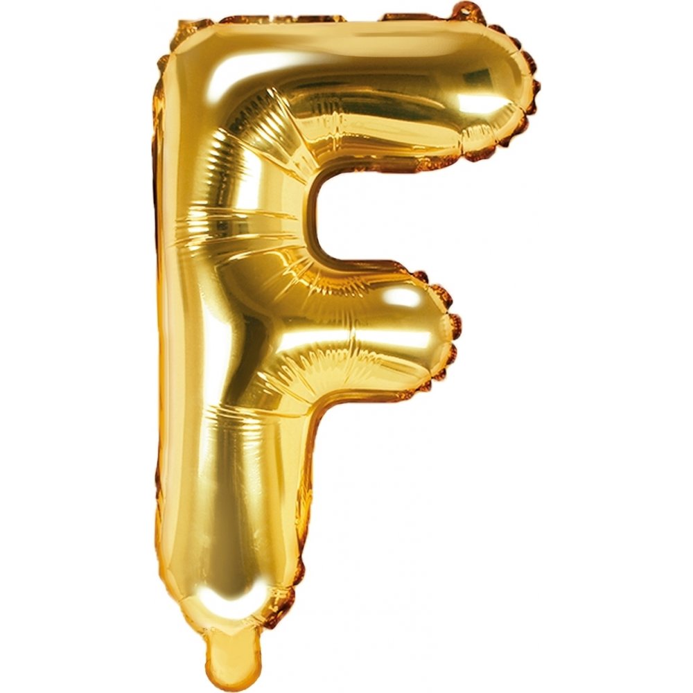 Bokstavsballonger – Guld – 35 cm – Bokstav: F – Bokstavsballonger, Ballonger