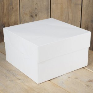 Tårtbox - Vit - 40x40x15 cm