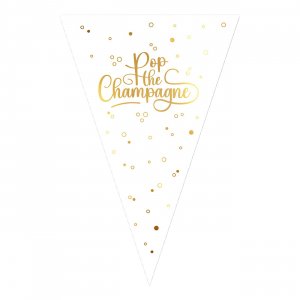 Vimpelgirlang Pop the Champagne - Vit/Guld - 6m