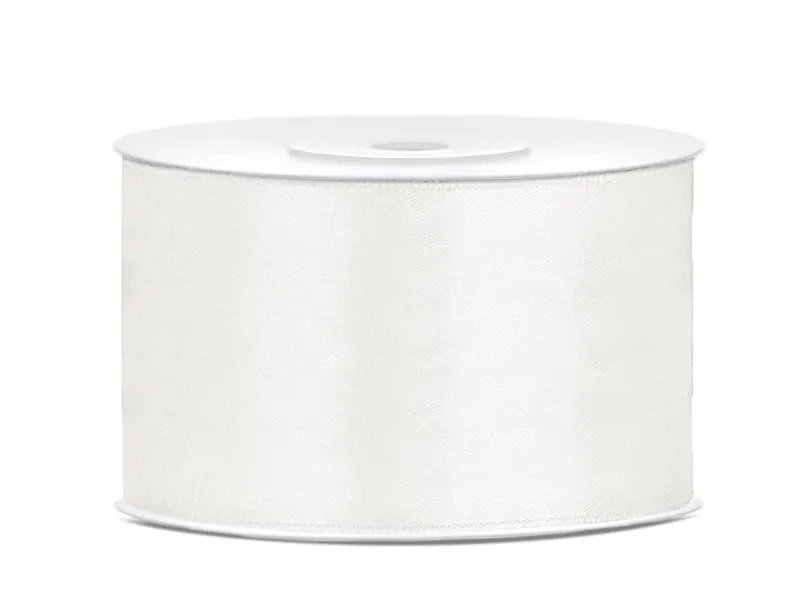 Satinband - 25 m - Ljust krämvitt - Bredd: 38 mm - Satinband, Band & Snören till bröllop