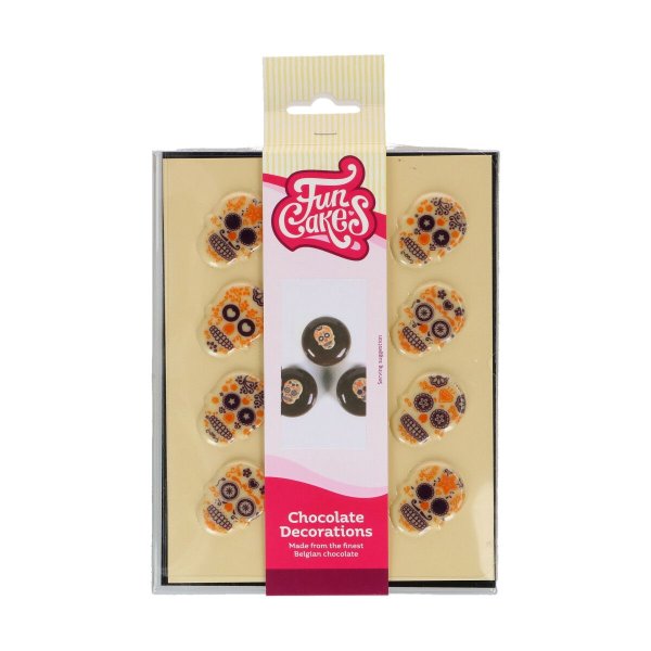 Chokladdekoration Day of the Dead d�dskallar - 12-pack