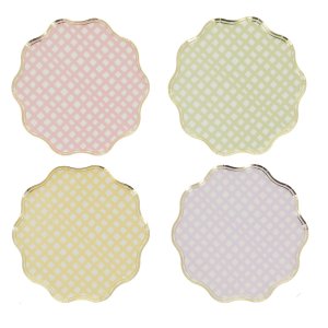 Papptallrikar - Rutigt - 8-pack