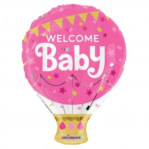 Folieballong - Luftballong - Welcome baby rosa