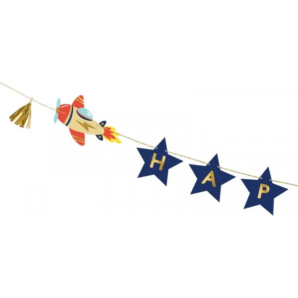 Banner - Happy Birthday - Flygplan Banner - Happy Birthday - Flygplan