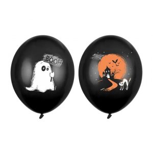 Ballonger -Halloween Svarta - Spke och spkhus- 50-pack