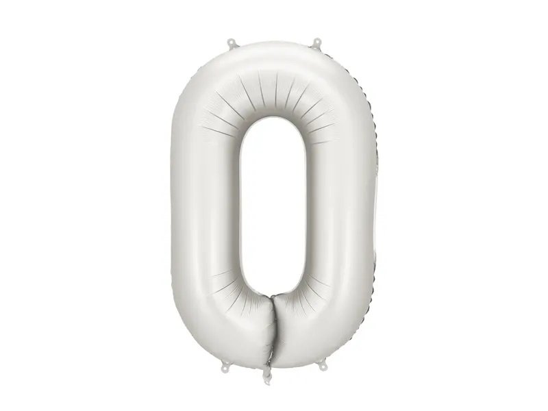Sifferballong - Matt silver - 86 cm - Siffra: 0 - Sifferballonger, Ballonger