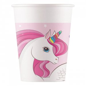 Pappmuggar Enh�rning Regnb�gsf�rger 8-pack