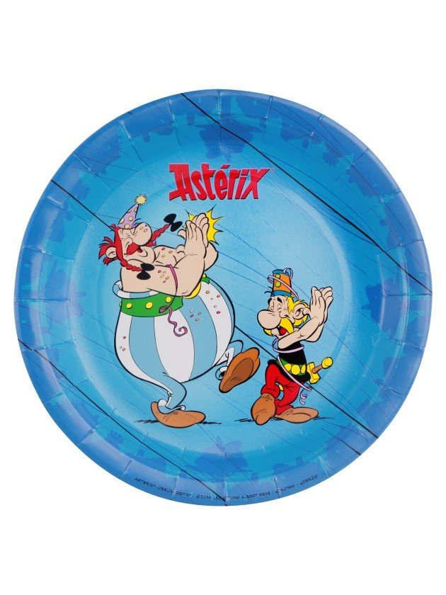 Papptallrikar – 23 cm – Asterix – 8 st – Papptallrikar till kalas