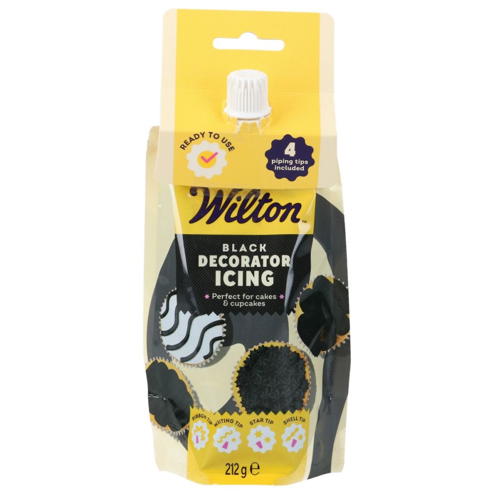 Wilton glasyr – Svart – 212g – Kristyr/Glasyr/Icing/Frosting, Strössel & bakningsdekor