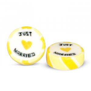 Karameller - Just Married - Gul - Ca 50 st