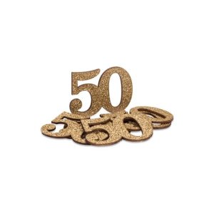 50 �r Bordsdekoration - Guld - 6-pack