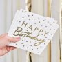 Servetter - Happy Birthday - Golden dots - 16-pack Servetter - Happy Birthday - Golden dots - 16-pack