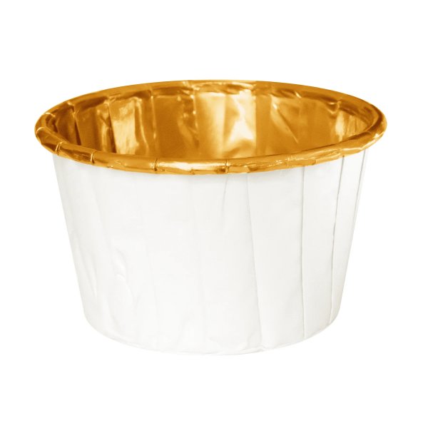 Muffinsformar - Vit m guldfolie - 20-pack