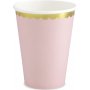Pappmuggar - Rosa - Guldkant - 6-pack