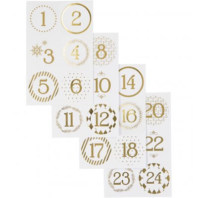 Stickers - Kalendersiffror - Guld