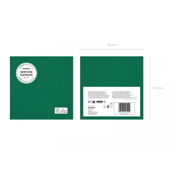 Pappersservetter - M�rkgr�n