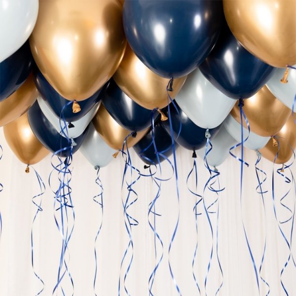 Takballonger, M�rkbl�, Ljusbl�, Guld
