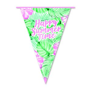 Flaggirlang - Happy Summer Time - 20x30 cm flaggor - 10 m