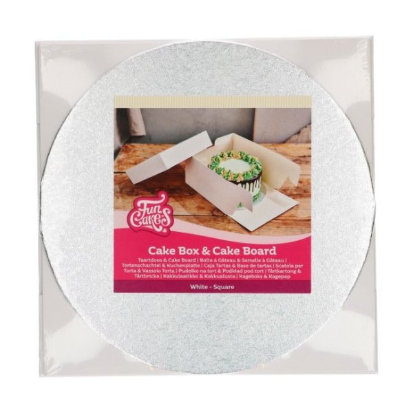 T�rtkartong - Med t�rtbricka - 25 x 25 x 25 cm - FunCakes