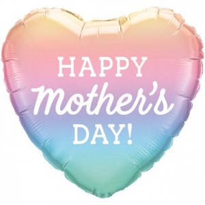 Foliehjärta - Happy Mother's Day - Pastell