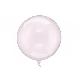 Rund ballong - Transparent rosa - 40 cm
