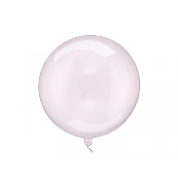 Rund ballong - Transparent rosa - 40 cm