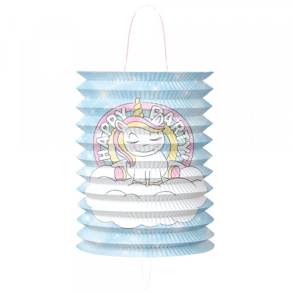 Kalaslykta - Cylinder - Happy Party Unicorn - 25 cm