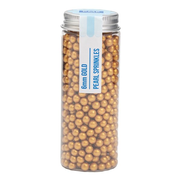 Sockerp�rlor - Guld - 6 mm - PME - 74 g