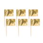 Cocktailflaggor - Guld Metallic - 50-pack Cocktailflaggor - Guld Metallic - 50-pack