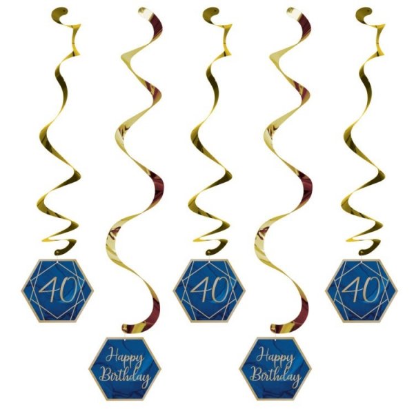 Girlanger 40 �r Marinbl� & Guld