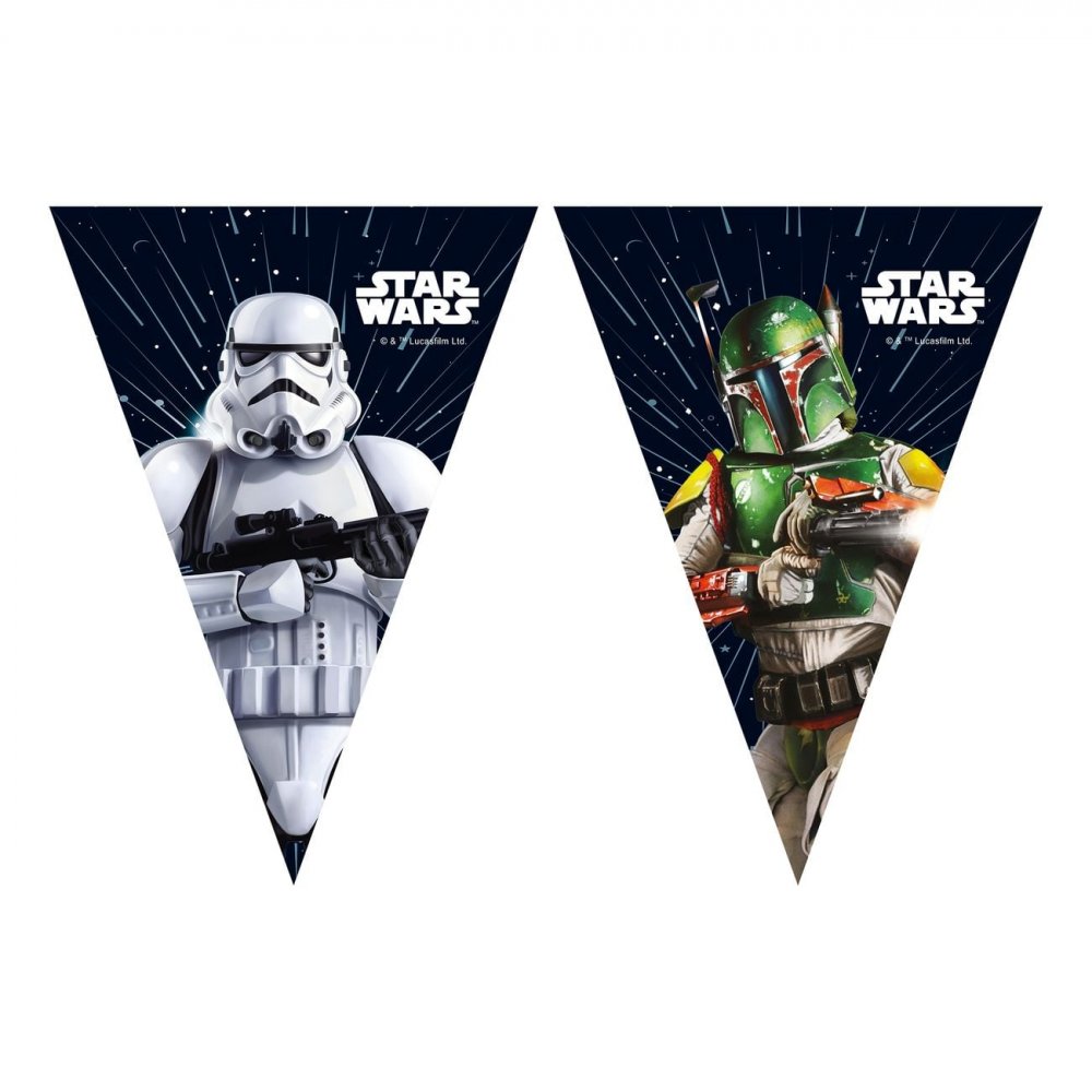Vimpelgirlang – Star Wars Galaxy – 9 flaggor – Vimplar till kalas, Kalasdekorationer
