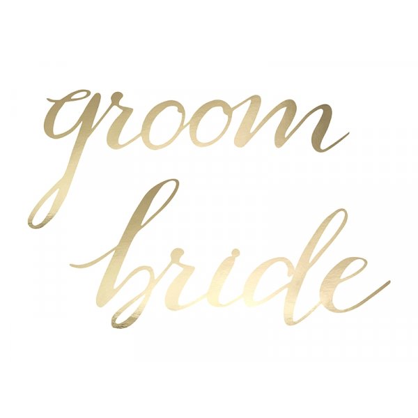 Stolsdekorationer - Bride & Groom - Guld - 2-pack Stolsdekorationer - Bride & Groom - Guld - 2-pack