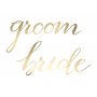 Stolsdekorationer - Bride & Groom - Guld - 2-pack