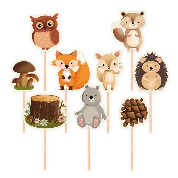 Cake Toppers Skogens V�nner, 9st
