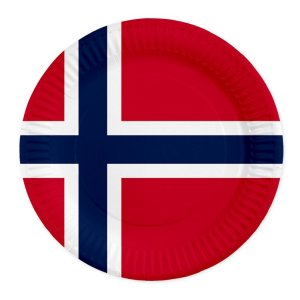 Papptallrikar - Norge - 23 cm - 8-pack