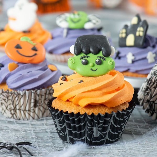 Sockerdekorationer - Sp�ken, monster, katt, spindel - Halloween - 6 st