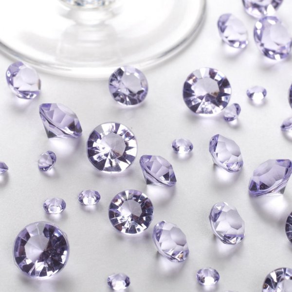 Diamantkonfetti - Lila - 300-350 stycken