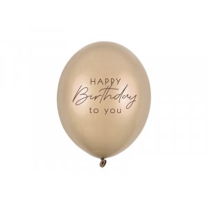 Ballonger Happy Birthday - Metallisk kallguld - 30 cm