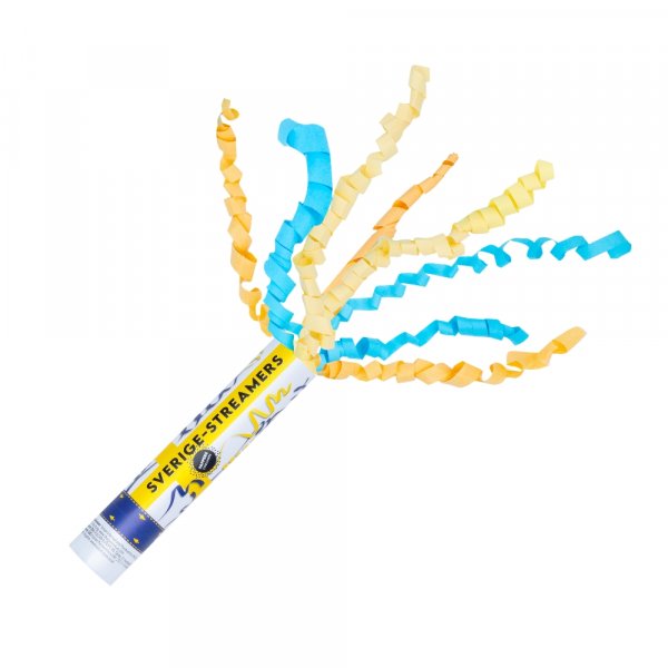 Konfettikanon - Blå/Gul - Sverigekonfetti - Streamers Konfettikanon - Blå/Gul - Sverigekonfetti - Streamers