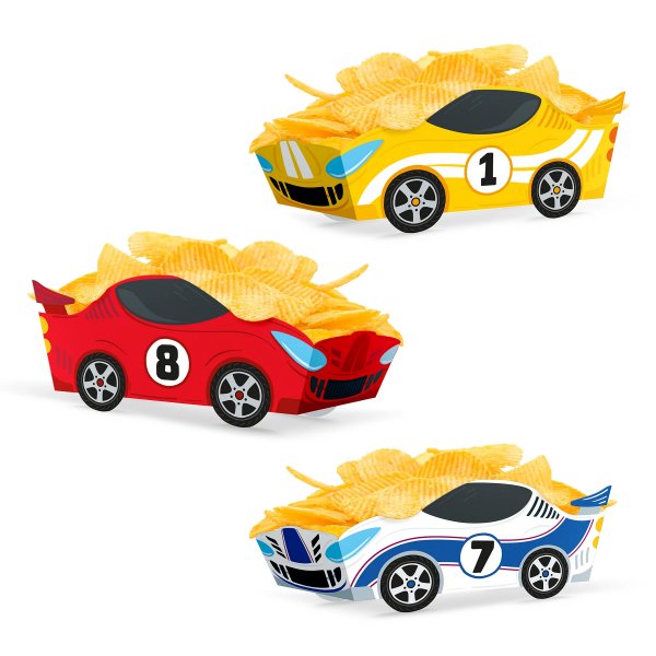 Snacksboxar/chipssk�lar - Racing - 3-pack