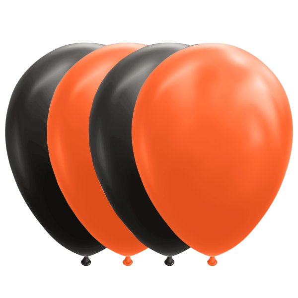 Ballonger - Halloween - Svart/Orange - 10-pack