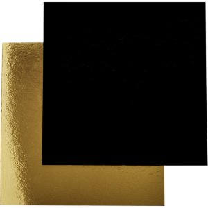 T�rtbricka Tunn - Guld/Svart - V�ndbar - Fyrkantig - 24 x 24 cm