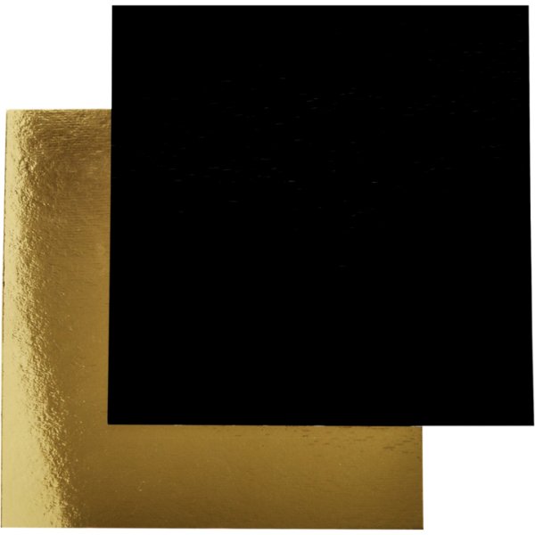 Tårtbricka Tunn - Guld/Svart - Vändbar - Fyrkantig - 24 x 24 cm Tårtbricka Tunn - Guld/Svart - Vändbar - Fyrkantig - 24 x 24 cm
