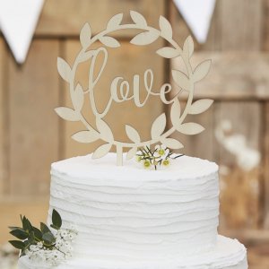 Cake Topper - Love - Rustic Country