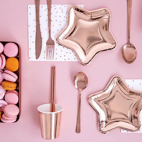 Desserttallrikar - Stjärna - Roséguld - 6-pack Desserttallrikar - Stjärna - Roséguld - 6-pack
