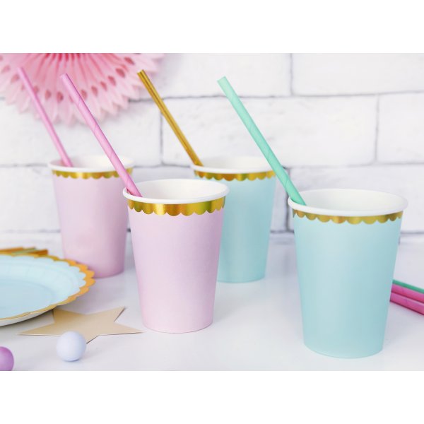 Pappmuggar - Rosa - Guldkant - 6-pack Pappmuggar - Rosa - Guldkant - 6-pack